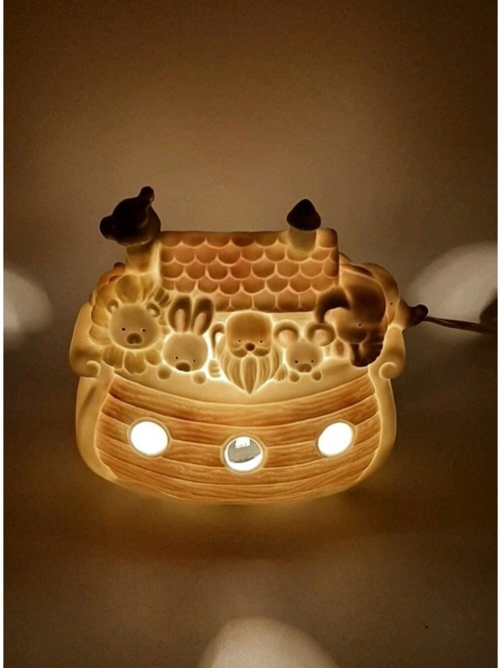 Enesco Precious Moments Noah’s Ark Ceramic Night Light Two by Two Vintage 1988